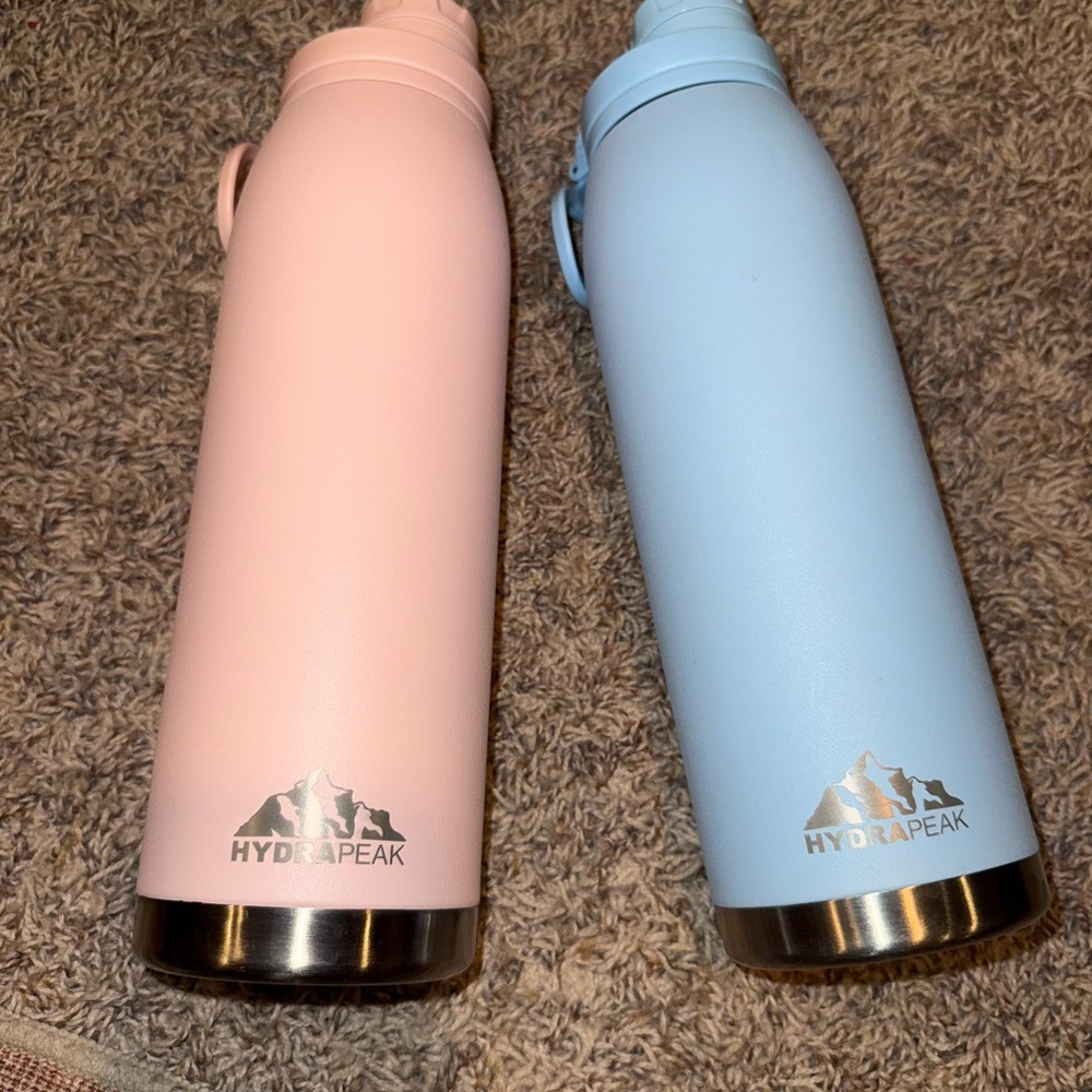Pastel Pink and Blue Accents Thermal Flasks